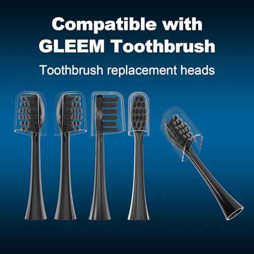 Replacement Toothbrush Heads 10 Pack Compatible with Gleem Electric Toothbrush, 5Black+ 5White