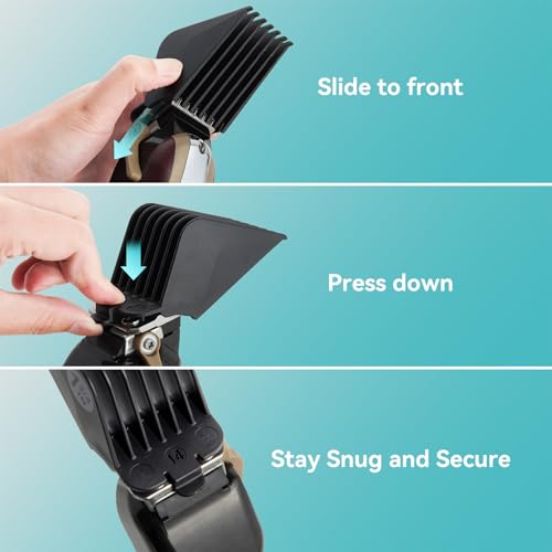 Wahl Clipper Guards Set - 6 Piece, 1.25" to 2.5" Lengths, Black