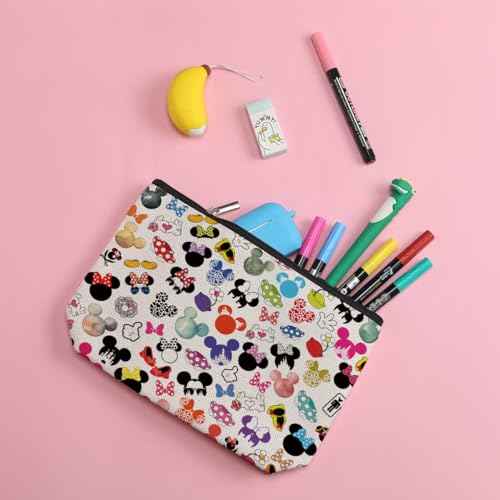 Cute Cartoon Mouse Makeup Bag Animal Lovers Gifts for Women Female Her Teen Daughter Cousin Best Friend Sister BFF Magic Mouse Stuff Cosmetic Bag Wizard Gifts Mothers Nurse Day Graduation Birthday