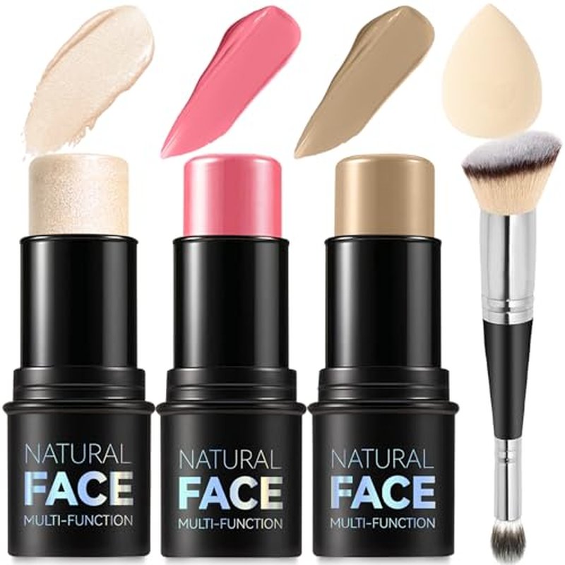 3Pc Cream Contour Stick Kit - Blush, Bronzer & Highlighter