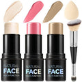 3Pc Cream Contour Stick Kit - Blush, Bronzer & Highlighter