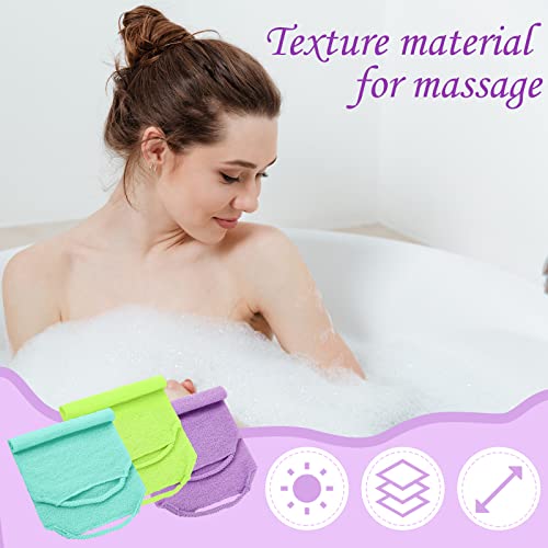 Moukeren Back Scrubber with Handles 4 Pack – Exfoliating Washcloth