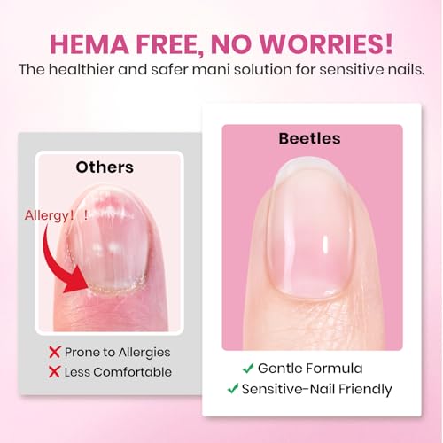 6-3 Square Short Nail Tips Kit 288 pcs with Glue – No Shaping Needed, Pre-Filed, Natural Fit, HEMA-Free