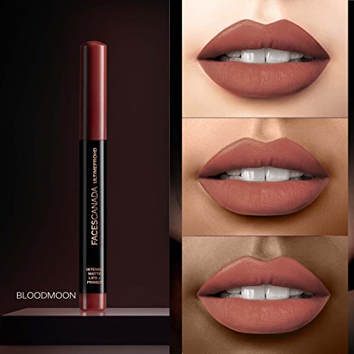 FACESCANADA Matte Lip Crayon - Bloodmoon 20 | Rich Pigment, Smooth Glide & Long Lasting Wear | Built-In Primer for Even Finish | Non-Drying Formula for Daily & Special Looks | 0.05 Oz (1.4g)