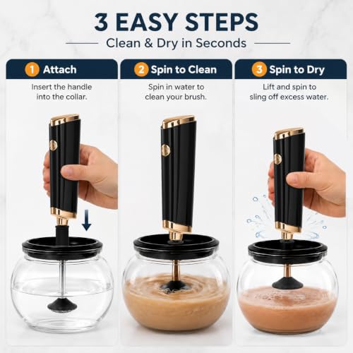 Electric Makeup Brush Cleaner & Dryer - Fast Wash & Dry Machine