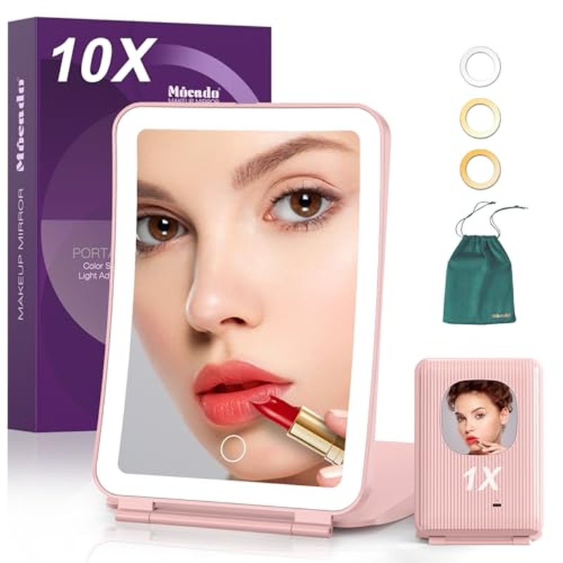 Mocado 10X Magnifying Makeup Mirror with Light & Rechargeable Battery