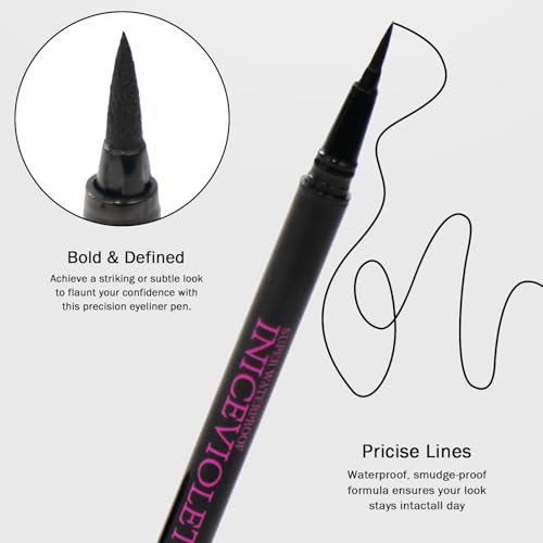 Waterproof Liquid Eyeliner Pen 2 Pack - Ultra Fine Felt Tip Black
