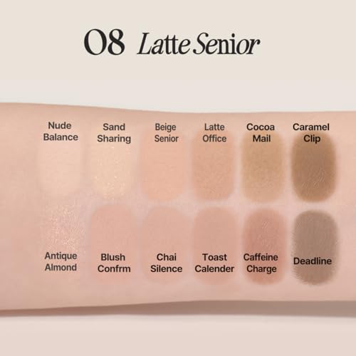 CLIO Pro Eye Palette Air 08 Latte Senior Neutral 12-Color Eyeshadow Makeup