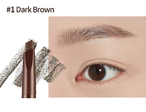 ETUDE Drawing Eye Brow 0.25g #1 Dark Brown | Long Lasting Eyebrow Pencil | Soft Textured Natural Daily Look Eyebrow Makeup