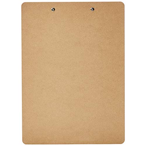 Amazon Basics Hardboard Office Clipboard, 12-Pack, Brown