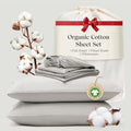 Organic Cotton Queen Sheet Set GOTS Certified Luxurious Bed Linens