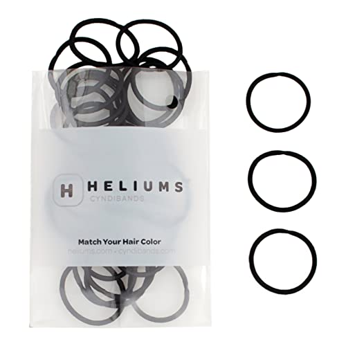 Heliums Small Hair Ties for Kids & Fine Hair - 48 Pack Black