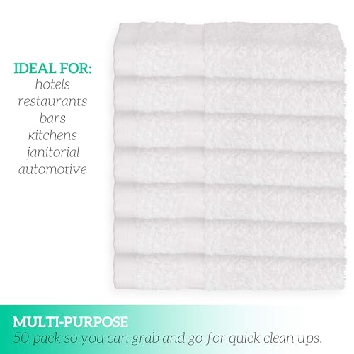 100% Cotton Washcloths 12x12" 50 Pack