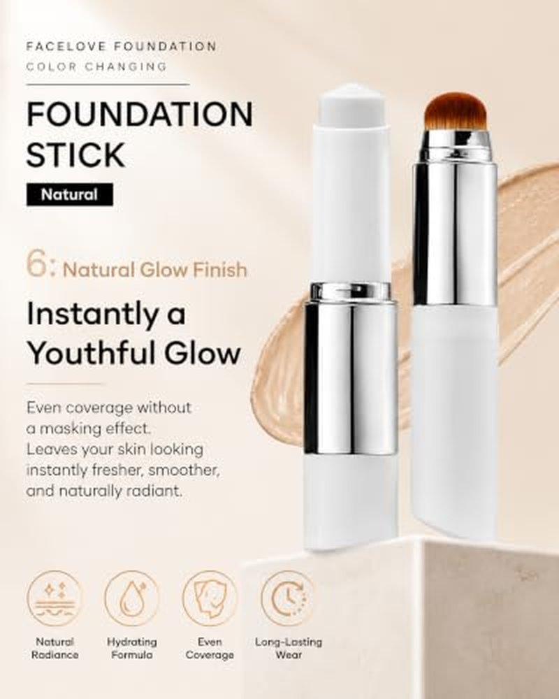 FaceLove Color-Changing Foundation Stick - Hydrating & Lightweight