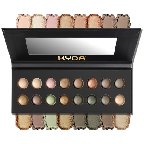KYDA 16-Color Baked Eyeshadow Palette - Neutral Earth Tones