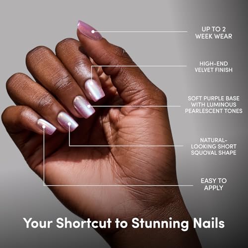 Glamnetic Pearlescent Purple Velvet Press On Nails - 30 Set