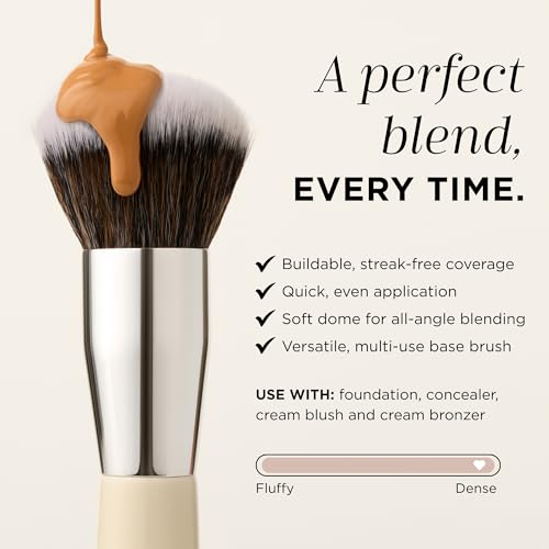 Haleys Beauty Kabuki Foundation Brush For Applying Powder, Foundation, Bronzer, Blush, and Mineral Make up, Soft Bristles, Seamless Blending, Makeup Brushes Essential, Vegan & Cruelty Free