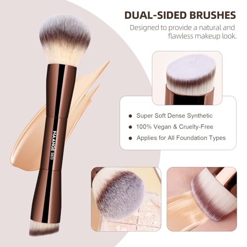 MAANGE 21-Piece Makeup Brush Set with Double-Ended Kabuki Brushes
