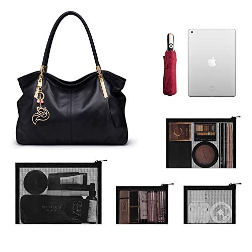 Mesh Makeup Bag with Zipper - 4 Piece Cosmetic Organizer Set