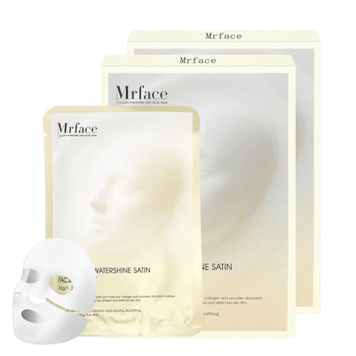 MrFace Night Collagen Hydrogel Facial Mask, Which can Create Glass Glossy Skin, Reduce Acne, Shrink Pores and Tighten - Enhance Elasticity, Moisturize and Moisturize Korean Facial Mask 1pack 35g x 5ea