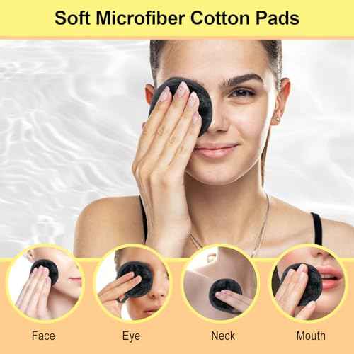Nugilla 18 Packs Reusable Makeup Remover Pads with a Washable Laundry Bag, Resuable Microfiber Round Towel Skin Face Towels, Soft Makeup Remover Cloth, Fast Drying Washcloth (Grey)