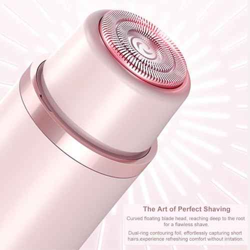 Bikini Shaver,2 in 1 Dual Head Bikini Trimmer & Body Shaver, Painless Hair Removal with Silky Glow Finish, Cordless & Waterproof Electric Trimmer for Women,Pink