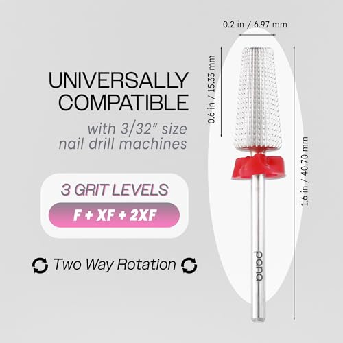 5 in 1 Nail Drill Bit - Two Way Rotation, 3/32" Shank, Fine Grit