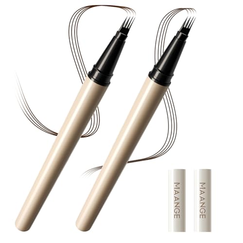 MAANGE Liquid Brow 4-Fork-Tip,Ultra-fine Waterproof EyeBrow Pencil,Long-lasting, Smudge-Proof, Creates Natural Tint,B202+B203-2pcs