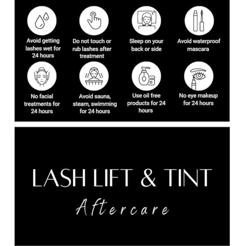 Lash Lift & Tint Aftercare Cards - 50 Pack