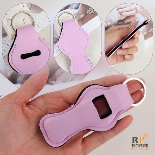 10-Pack Lipstick Holder Keychain Set, Neoprene