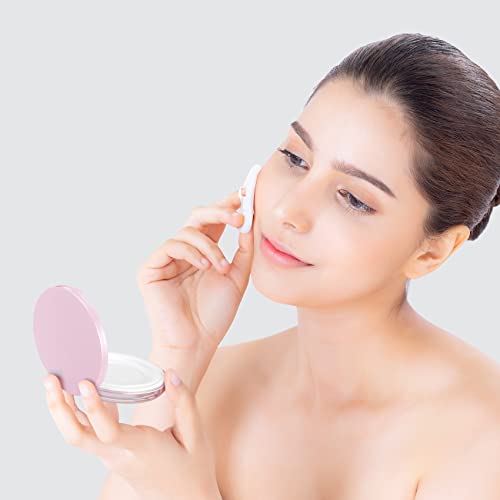 OIIKI Loose Powder Compact Container 2-Pack with Mirror & Puff
