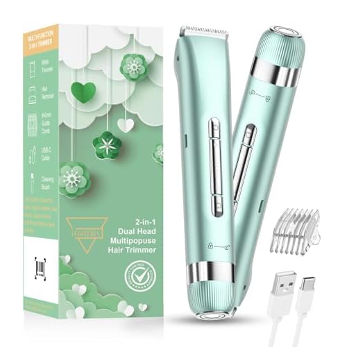 Electri Razors for Women, 2 in 1 Personal Groomer Kit Bikini Trimmer for Women Painless Lady Shaver for Face, Bikini, Underarm, Legs, Arms Waterproof, USB Rechargeable Facial Hair Trimmer
