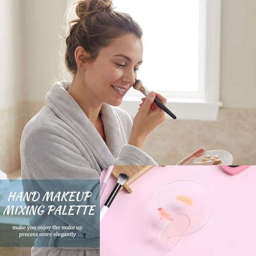 Ezymivs Acrylic Makeup Mixing Palette with Spatula - Cosmetic Foundation & Eye Shadow Tool