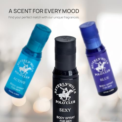 Beverly Hills Polo Club Men's Body Spray 3-Piece Set