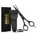 Professional 6.5” Matte Black Hair Cutting Scissors - Ergonomic Barber Shears