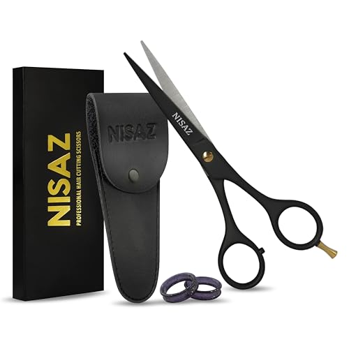 Professional 6.5” Matte Black Hair Cutting Scissors - Ergonomic Barber Shears