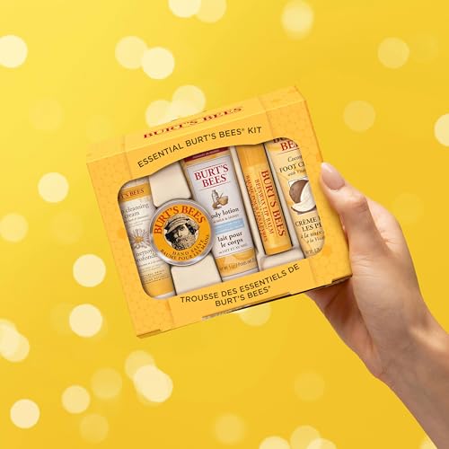 Burt's Bees Gifts Ideas - Essential Everyday Beauty Set, 5 Travel Size Products - Deep Cleansing Cream, Hand Salve, Body Lotion, Foot Cream and Lip Balm