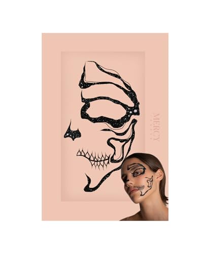 Skull Face Gems Sticker by Mercy London | Reusable Halloween Costume Accessories