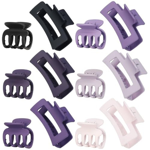 12 Pack Claw Clips for Women - Matte Finish Strong Hold