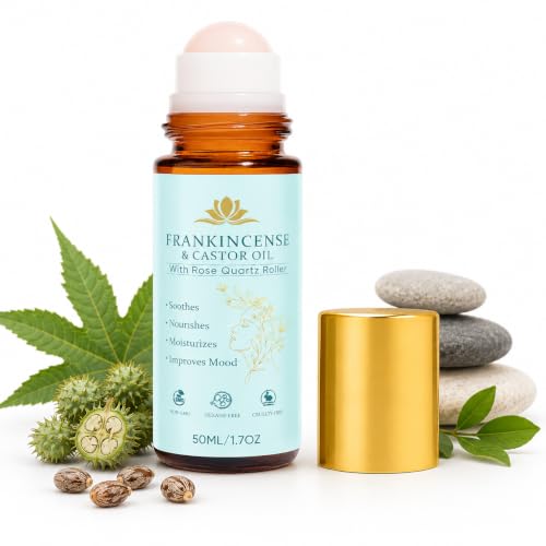 Organic Frankincense & Castor Oil Roll-On with Rose Quartz