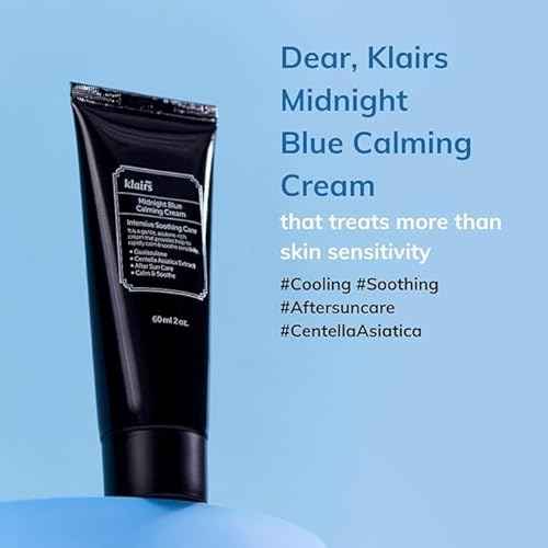 DearKlairs Midnight Blue Calming Cream, Soothing, Redness Relief Moisturizer, Hydrating, Fast Absorbing, Light Texture for Easy Use, Sensitive Skin Friendly 0.7 Oz (Pack of 1)