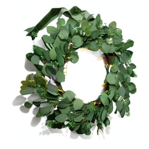 LampLust Eucalyptus Wreath for Front Door, 24 Inch Door Wreath with Lights, 80 LED Lights, Battery Operated, Timer Included, Christmas Wreaths, Farmhouse Wreath, Christmas Decorations Holiday Decor