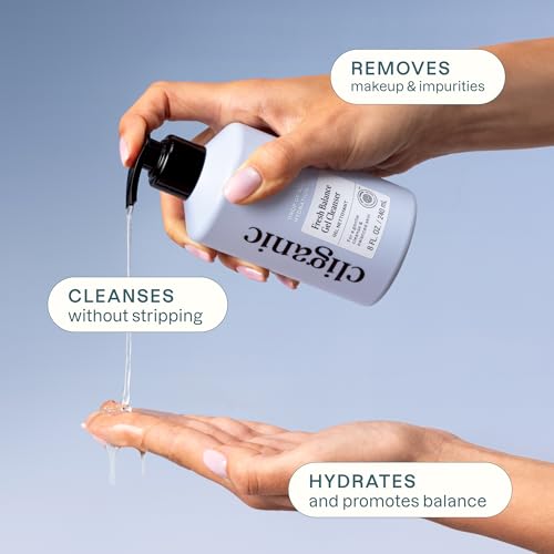 Cliganic Hydrating Facial Gel Cleanser with Triple Botanical Complex¢ç ? Clean Gentle Face Wash with Jojoba, Rosehip Argan Oils Removes Makeup Impurities Aloe Vera Glycerin for Balanced Glowing Skin