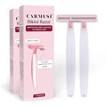 Carmesi Bikini Razor for Women | No Cuts, No Bumps Hair Removal | Japanese Nano-Precision Blade with Safety Comb | Smooth, Irritation-Free Bikini Line Shave | Pack of 2