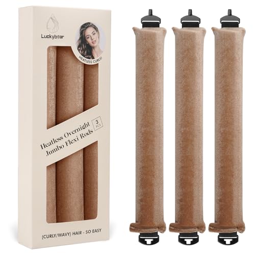 Jumbo Satin Heatless Hair Curler Rods for Overnight Curls - 3 Pack