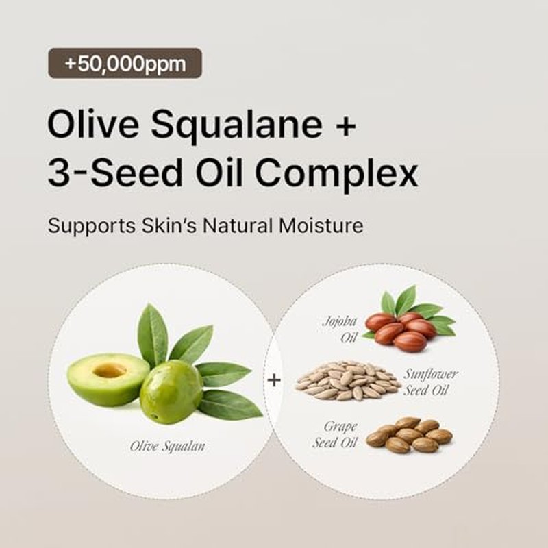 3-Seed Cleansing Oil with 5% Olive Squalane | Makeup Remover