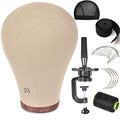 23 Inch Cork Canvas Wig Head Mannequin with Stand