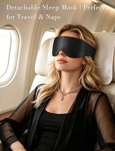 Satin Sleep Bonnet with Eye Mask and Curling Ribbons for Long Hair