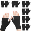 Fingerless Cotton Eczema Gloves for Dry Hands - Washable & Reusable (6 Pairs)