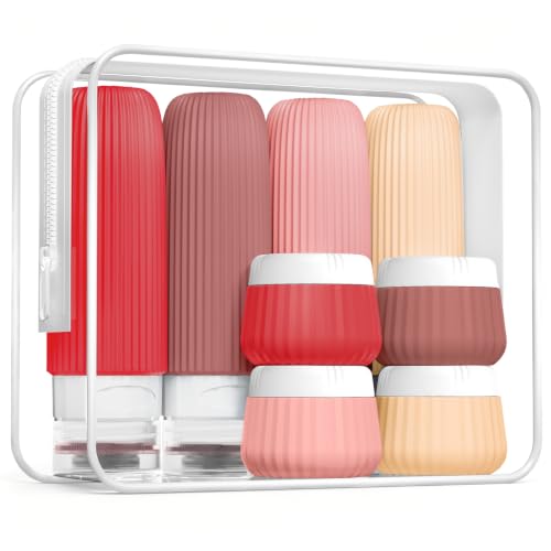 TSA-Approved Travel Toiletries Bottles & Jars 8-Pack